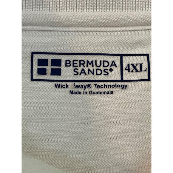 Bermuda Sands 4XL White Polo Shirt Short Sleeve #V-5-21-10 - Picture 2 of 7